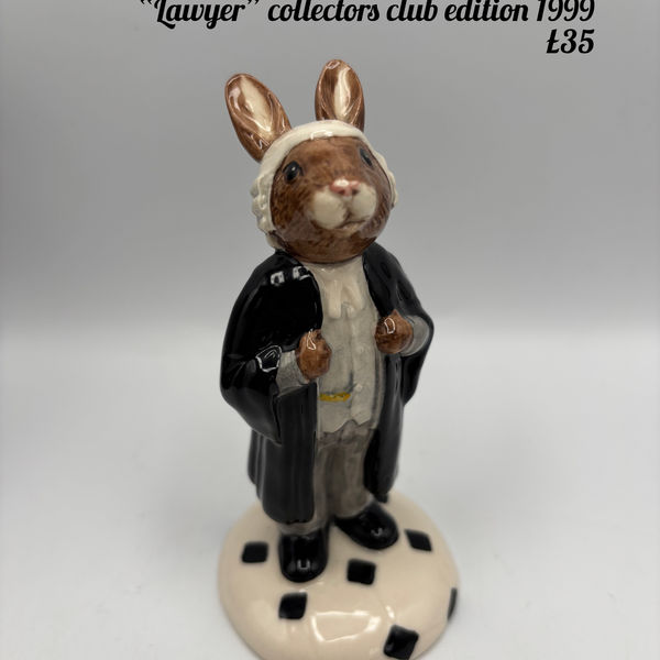 Royal Doulton Bunnykins Figurine “Lawyer” collectors club edition 1999