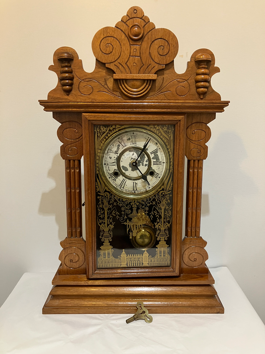 19th/early 20th Century American Mantle Clock Converted to Battery Operated , photo 1 of 9