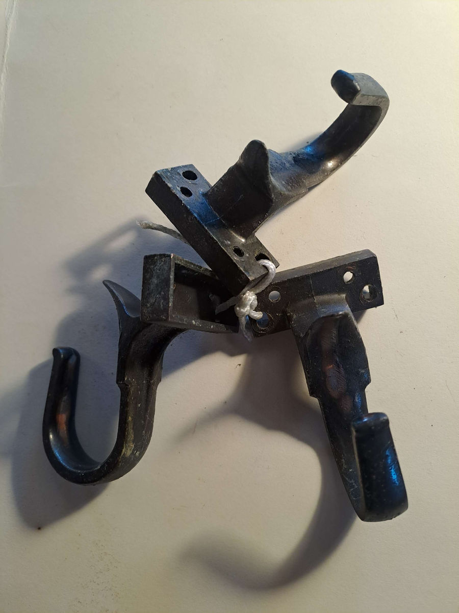 Salvage: Set of 3 Antique Decorative Hooks, photo 1 of 6