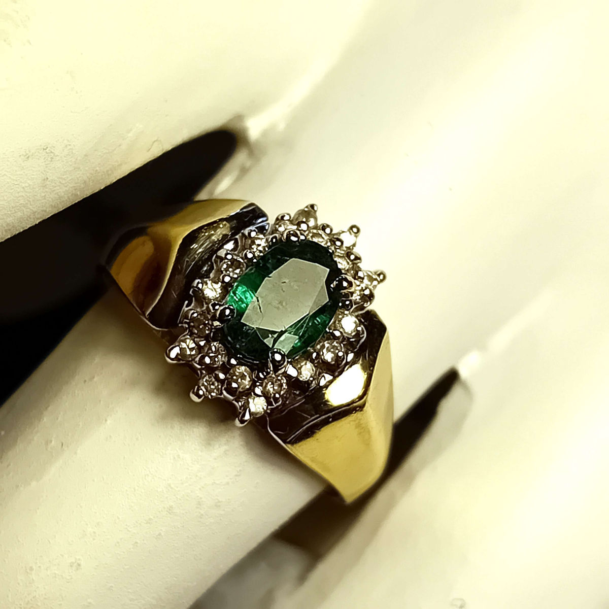 14ct Emerald & Diamond Ring, photo 1 of 14