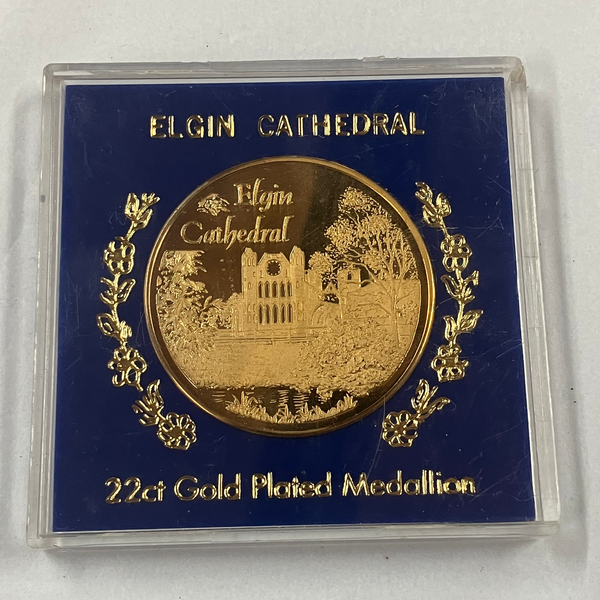 Commemorative 22ct Gold Plated Medallion Depicting Elgin Cathedral