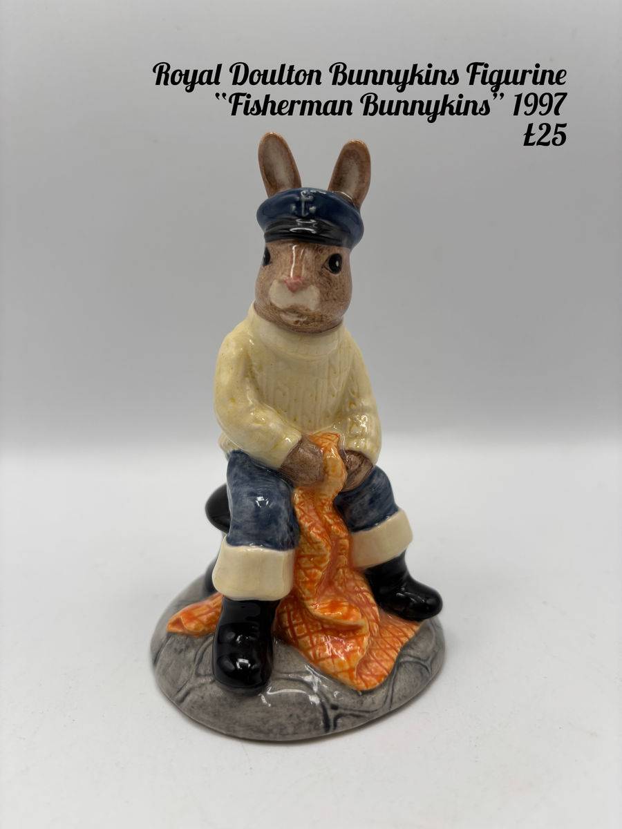 Royal Doulton Bunnykins Figurine  “Fisherman Bunnykins” 1997, photo 1 of 6