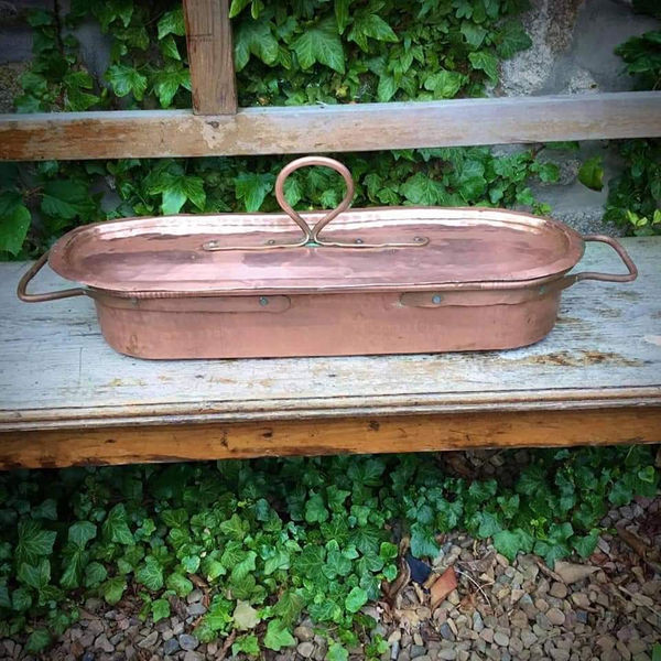 Large Antique French Decorative poissonnière, fish kettle, poacher, steamer.