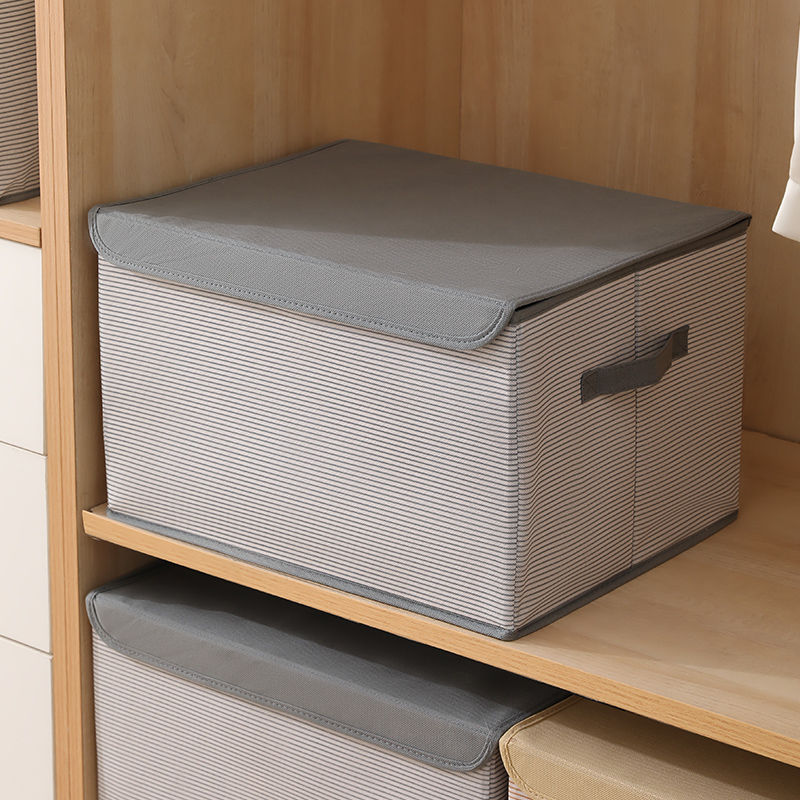 Thumbnail: Foldable Fabric Storage Box With Lid & Handles (Small, Medium & Large
