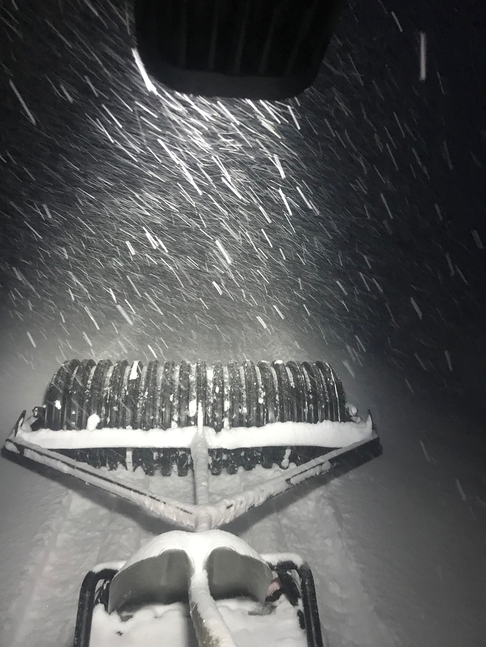 Packing out Folsom Brook late Wednesday night, it was puking snow!