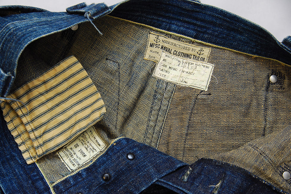 Thumbnail: Mister Freedom 7161MD Sugar Cane 50% x Cotton 50% Pants Leather Pocket W32