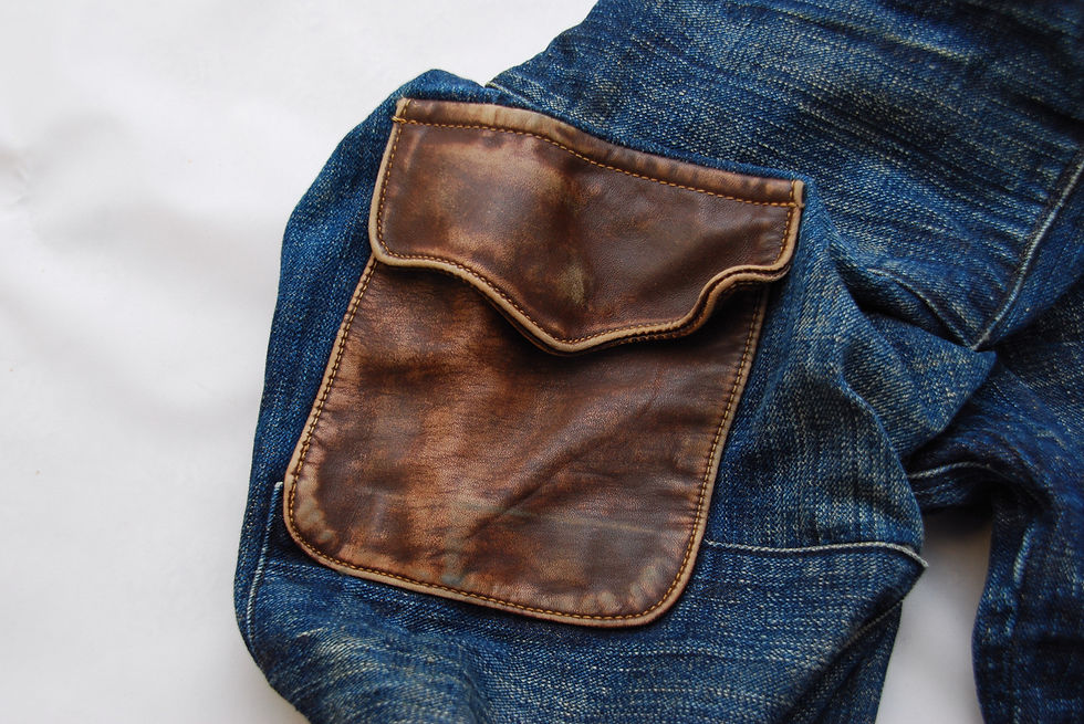 Thumbnail: Mister Freedom 7161MD Sugar Cane 50% x Cotton 50% Pants Leather Pocket W32