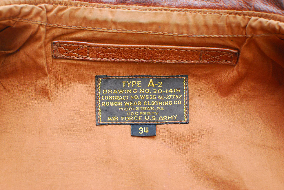 Thumbnail: 1990s Real McCoys Rough Wear Buffalo Leather A-2 34