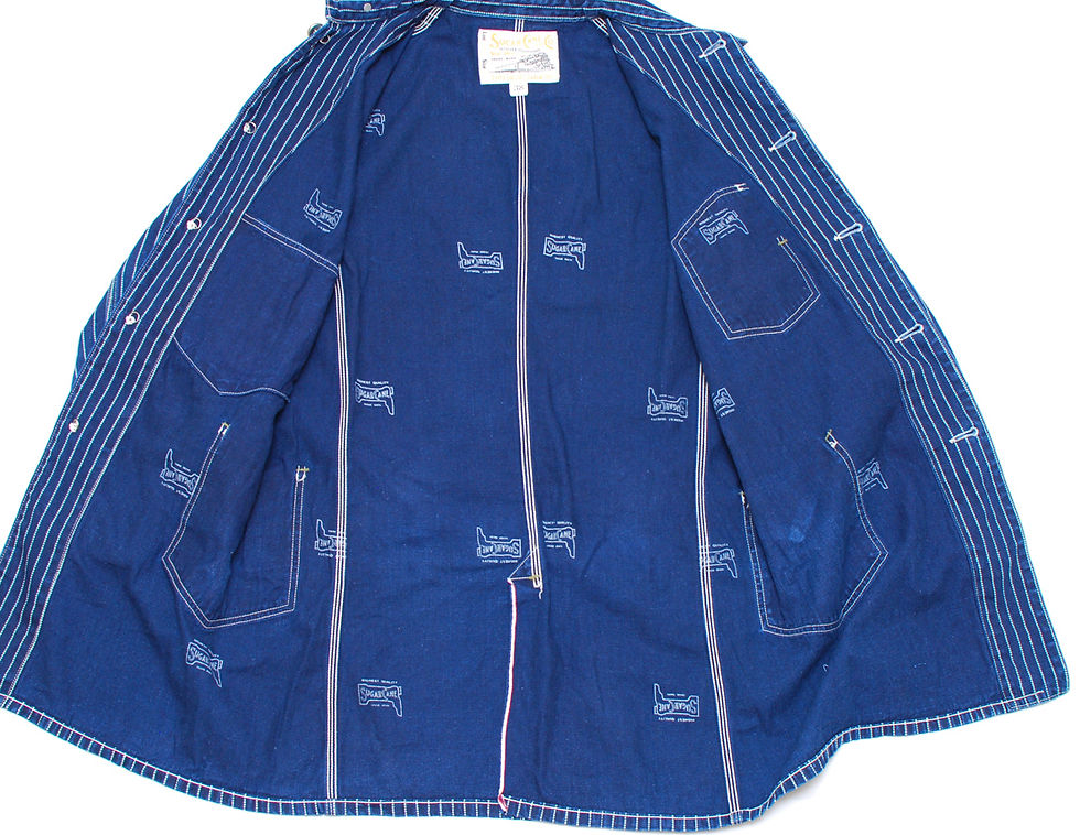 Thumbnail: Vintage REPRO Sugar Cane Wabash Stripe Railroad Jacket 38