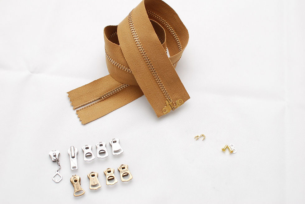 Grommet Zipper Repair kit Golden Brown Tape Brass