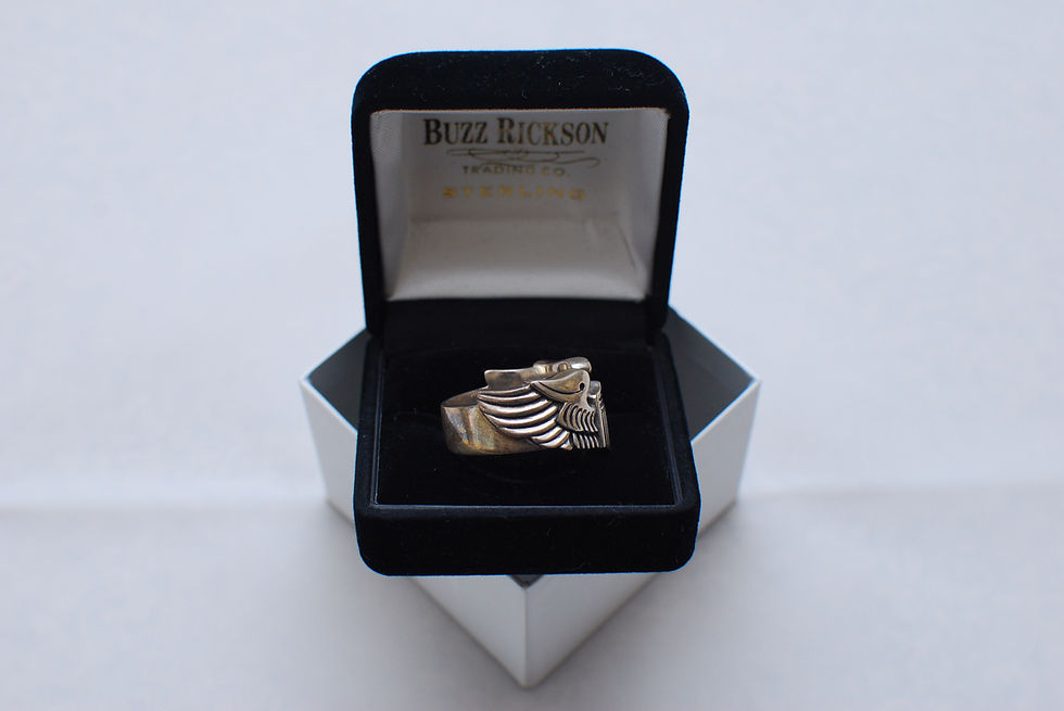 Thumbnail: WW2 1940s REPRO Buzz Ricksons A.A.F Wing Ring size 19