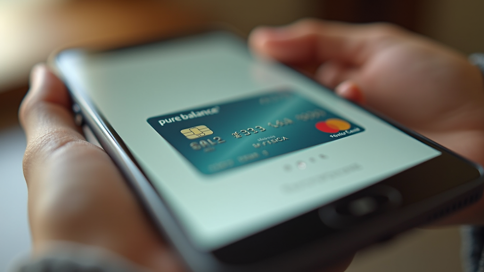 Close-up view of a Pure Balance e-gift card displayed on a smartphone screen