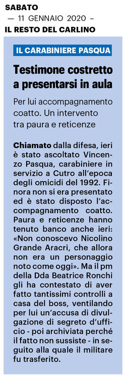 Testimone costretto in aula