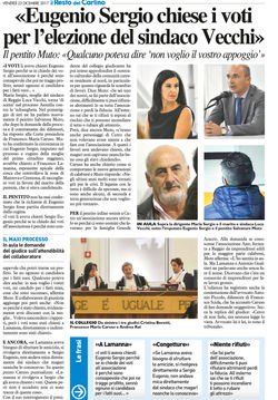 L'imputato chiese i voti per Vecchi