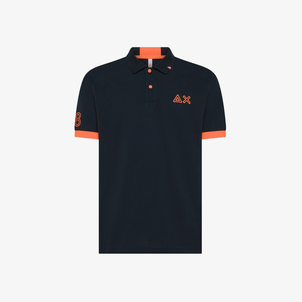Polo SUN68 A35122  Logo Fluo navy blue