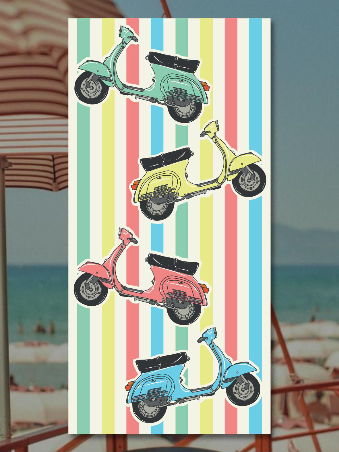 Telo mare velour " Vespe"
