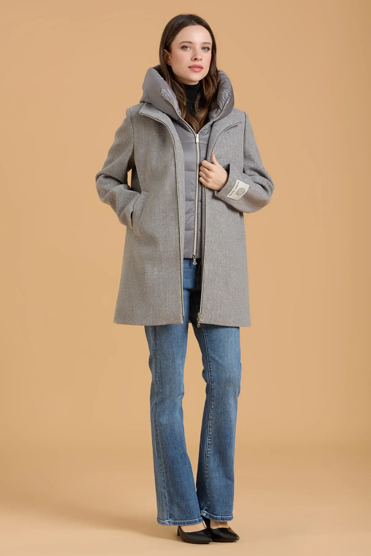 Cappotto over con zip Griffai DGF5752 grigio