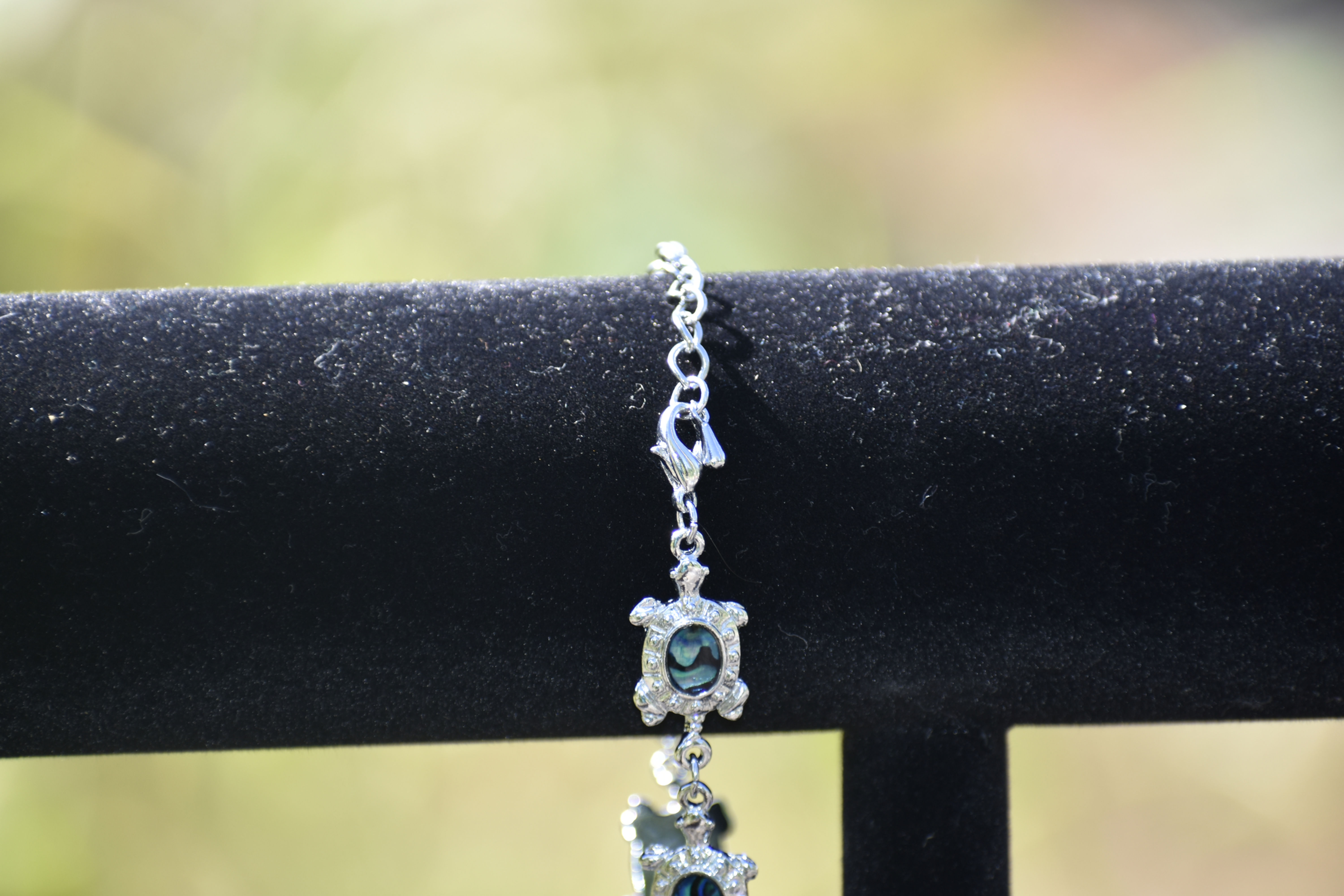 Silver Abalone shell color Necklace and Bracelet