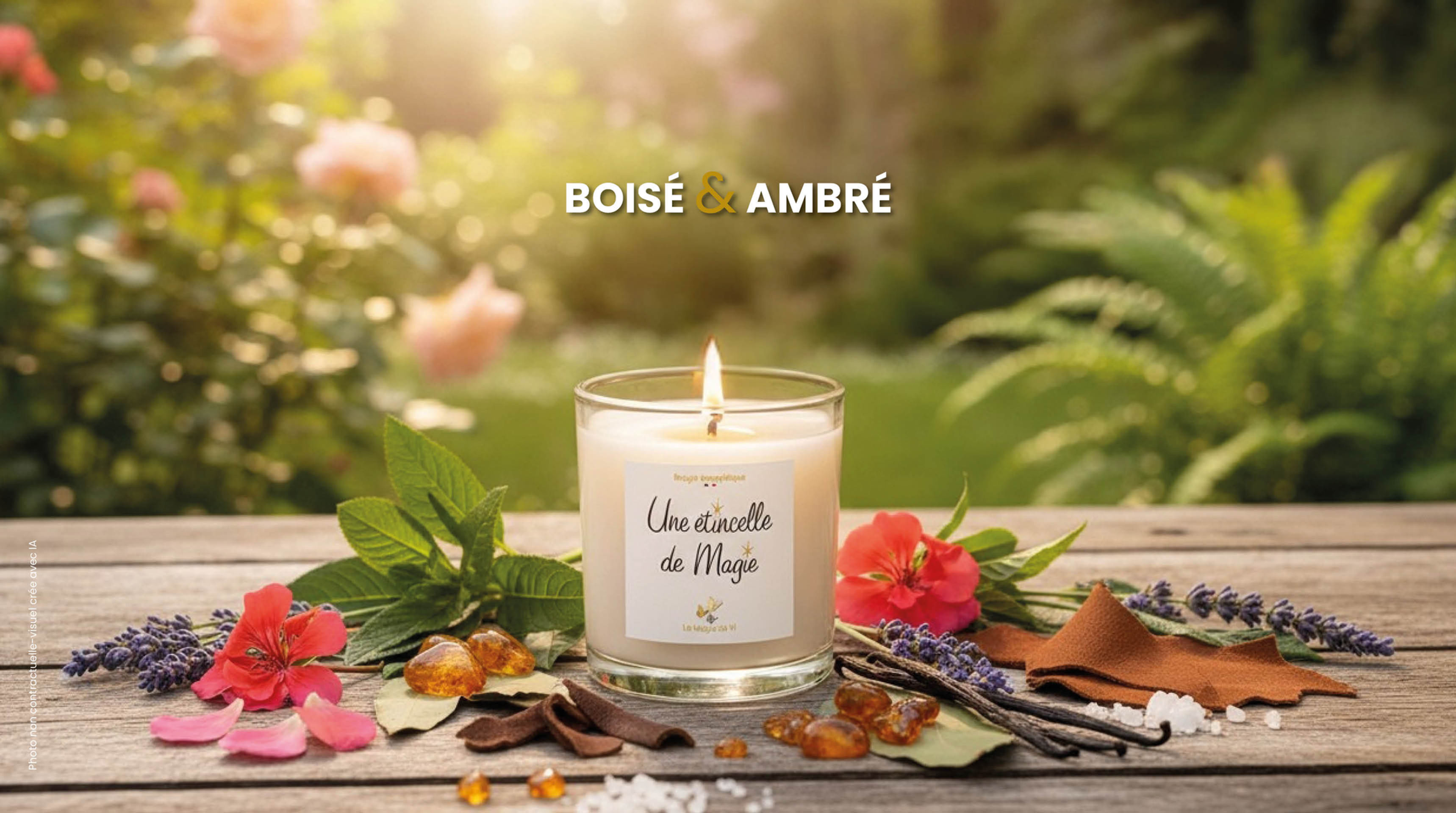 Bougie Harmonie & Équilibre • Boisé & Ambré