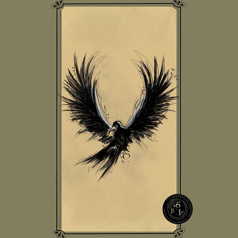 Dark Raven Design Illustration tattoo Lübeck Svahimsa Ritual Ink Brute Femmes Blackwork ta