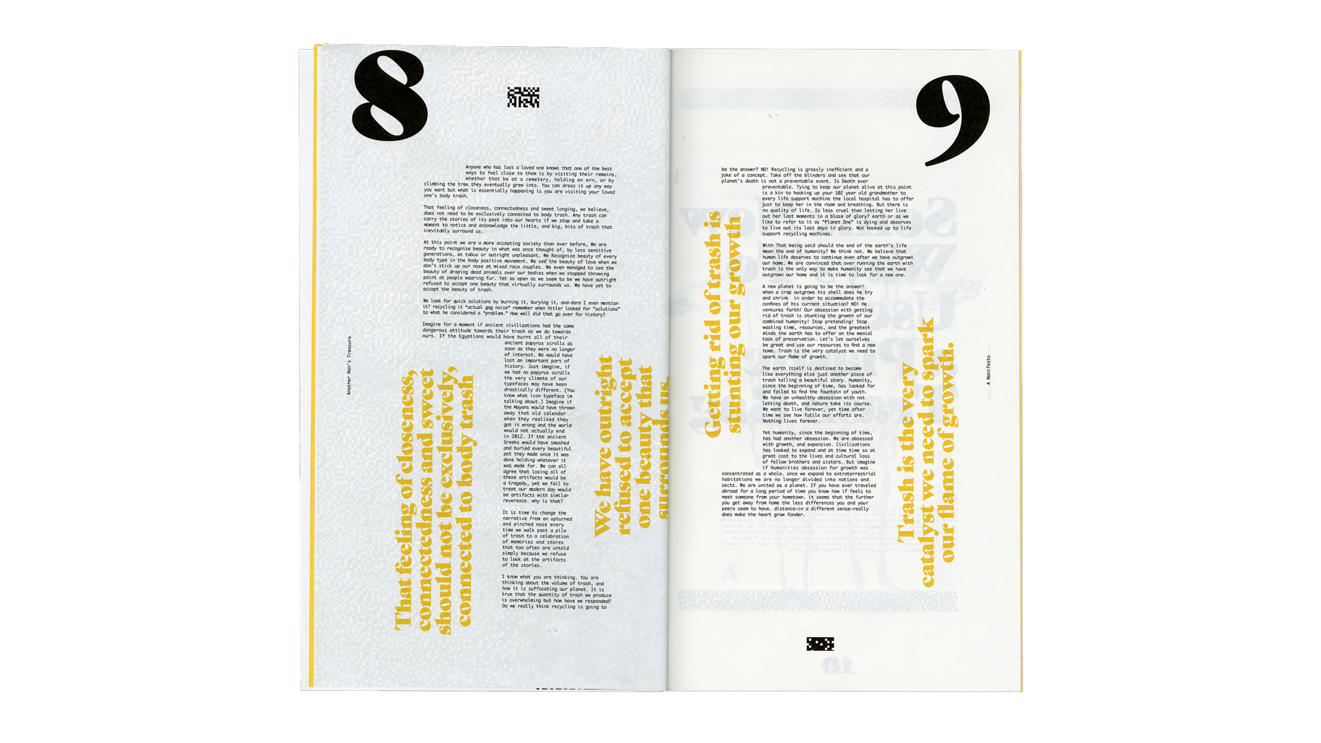 text heavy magazine spread