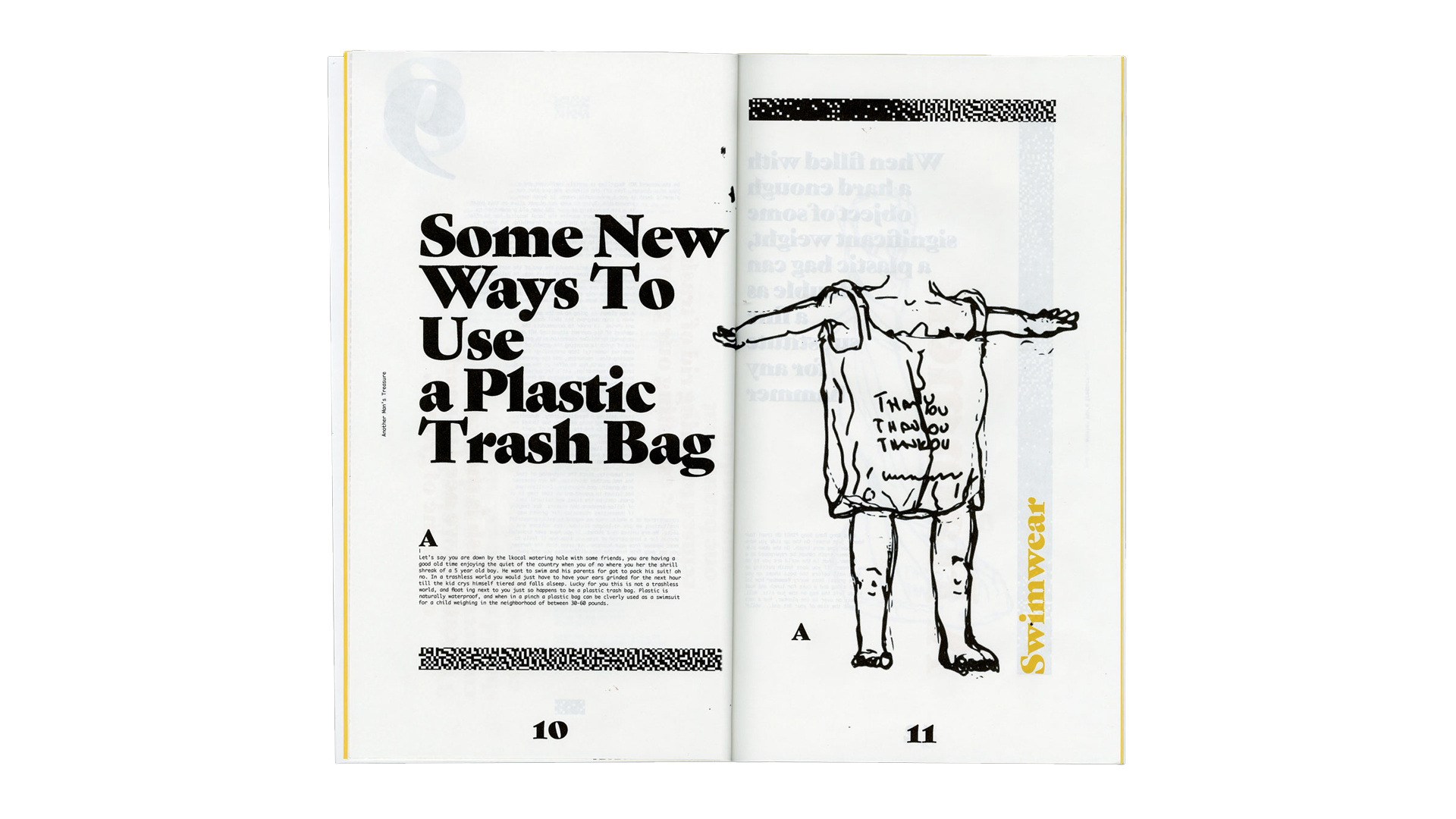 an old fashion swimsuit for toddlers made out of a plastic bag