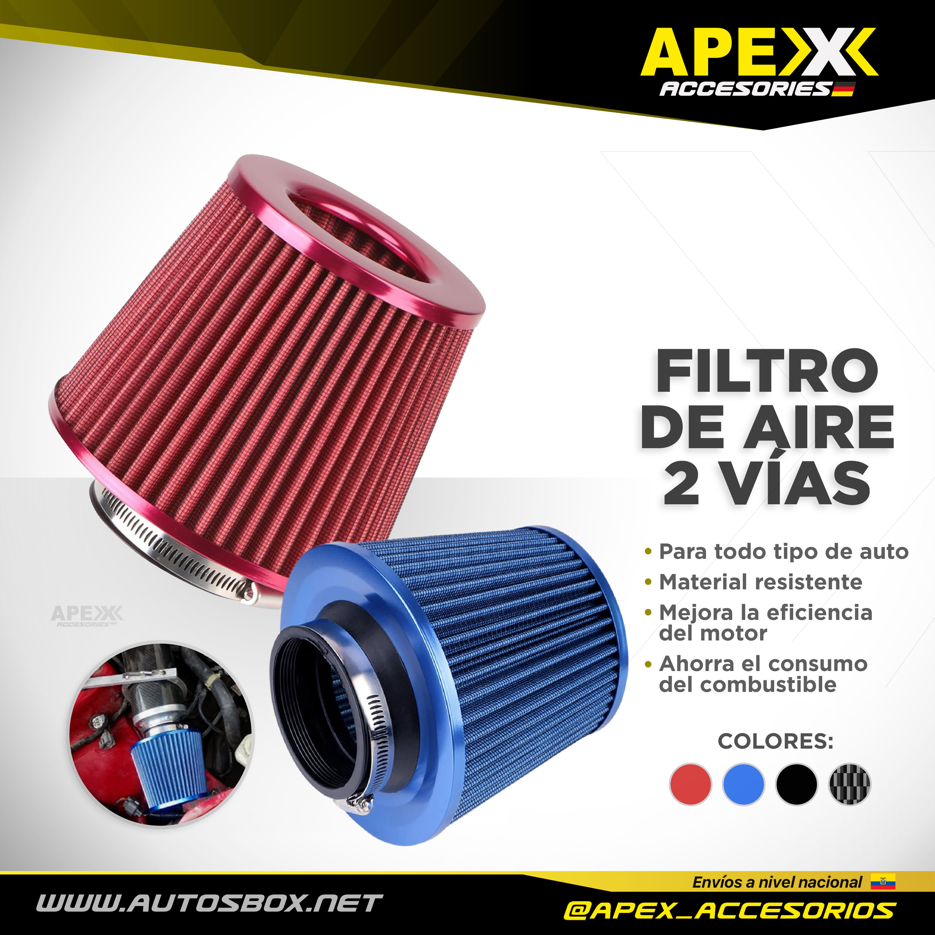 FILTRO DE AIRE 2 VÍAS