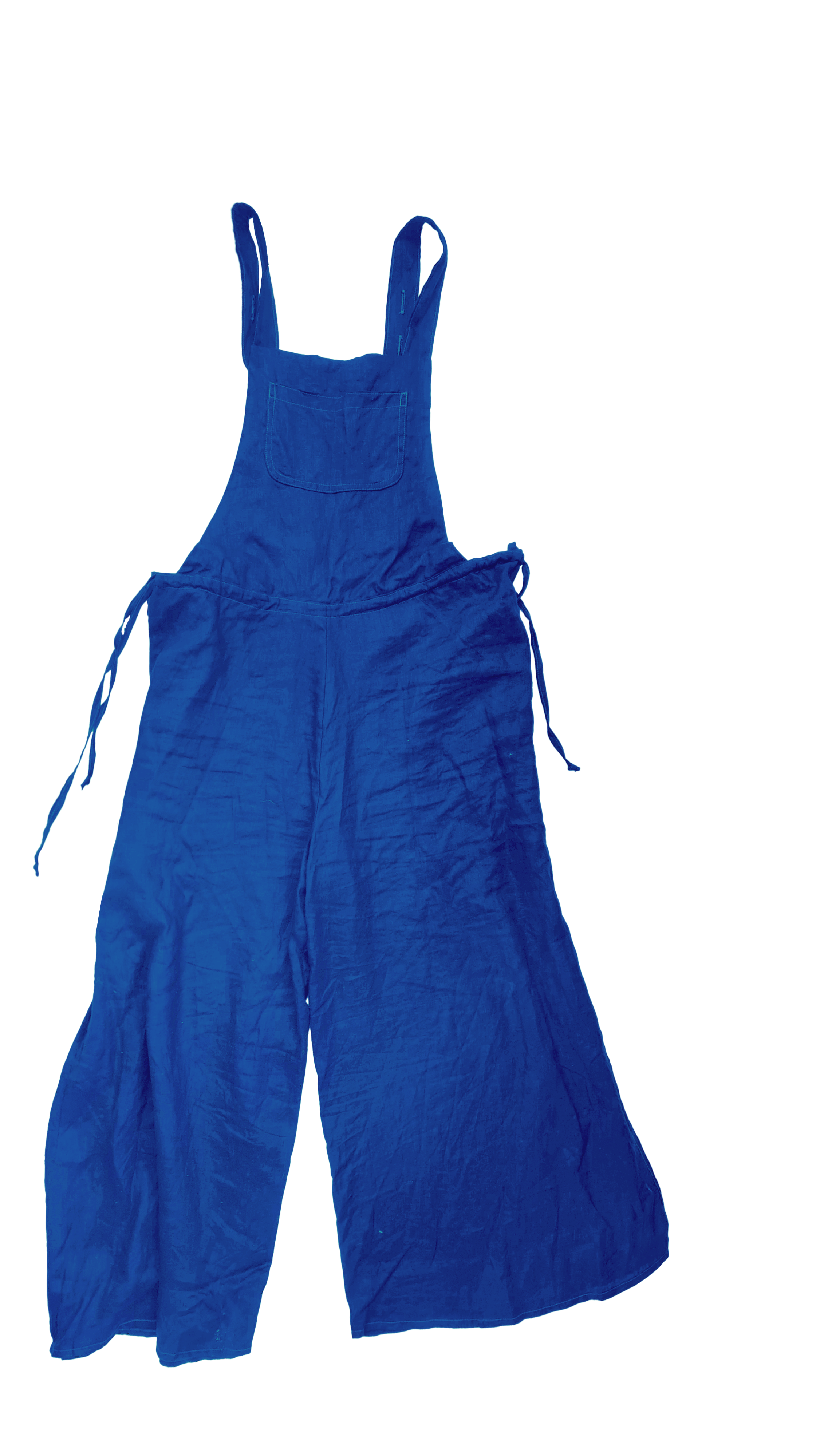 Daydream Dungaree in 100% linen: Atlantic