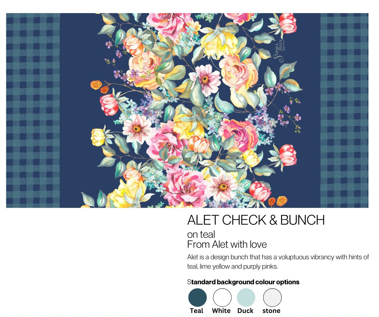 Alet check and bunch tablecloth
