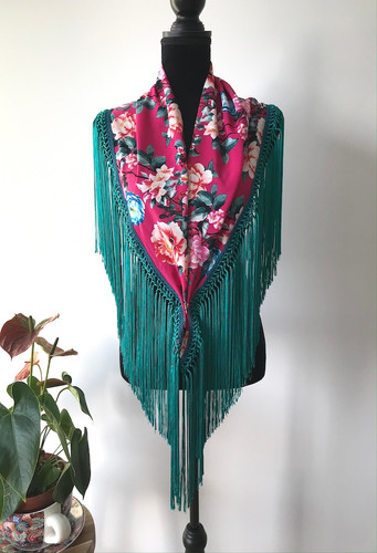 ブーゲンビリアx花柄シージョ（グリーンフレコ） | designer's flamenca