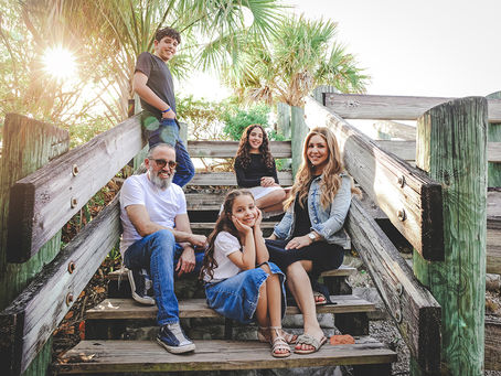 Bat Mitzvah family portrait: Yael G at Dania Beach, FL