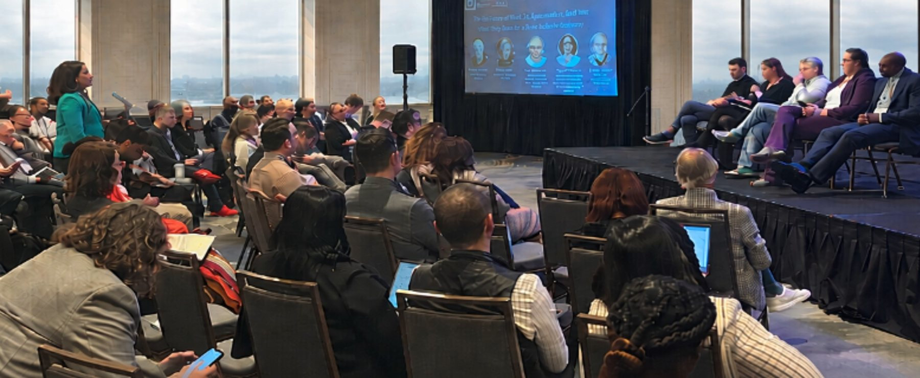 The Deepfake Summit audience during a panel