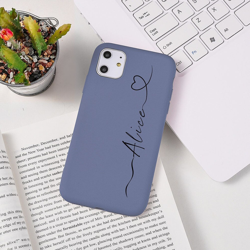 Thumbnail: Funda de silicona con nombre personalizado para iPhone, carcasa con letras DIY 