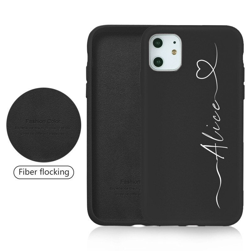 Thumbnail: Funda de silicona con nombre personalizado para iPhone, carcasa con letras DIY 