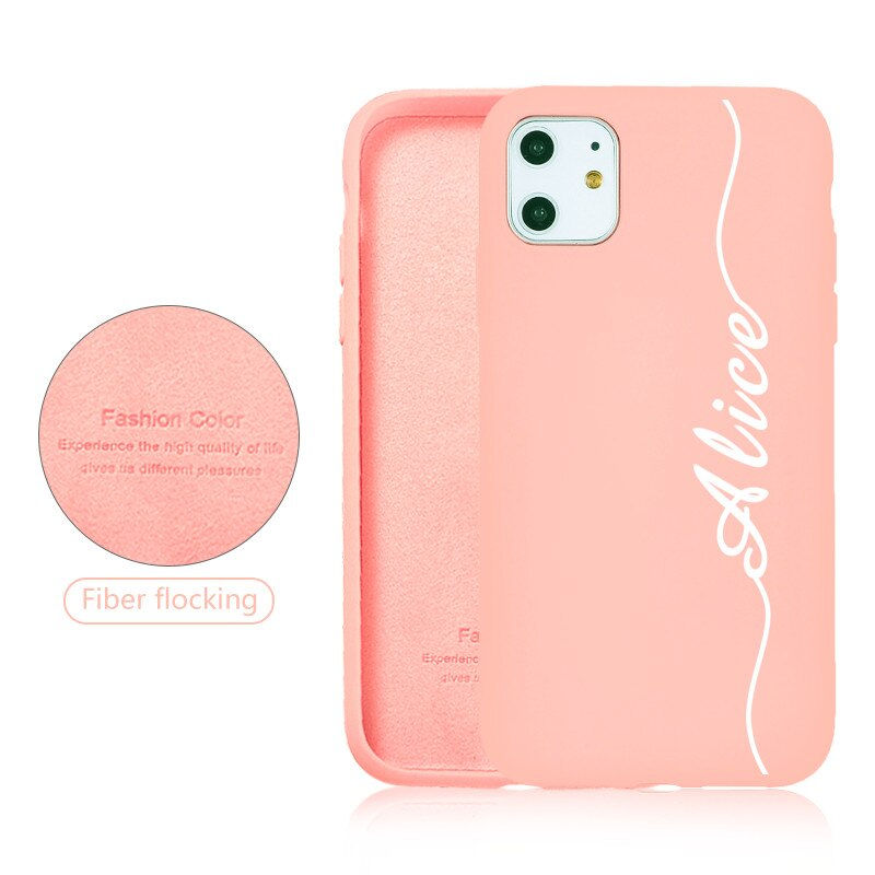 Thumbnail: Funda de silicona con nombre personalizado para iPhone, carcasa con letras DIY 