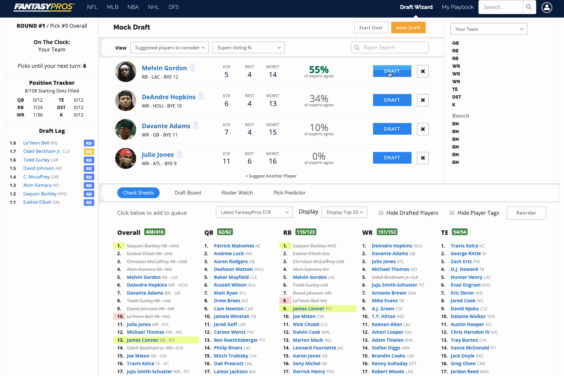 Fantasy 101 Free Mock Draft Simulator Frontpage Football