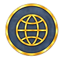 Glossy Gold and Navy Globe Badge.png