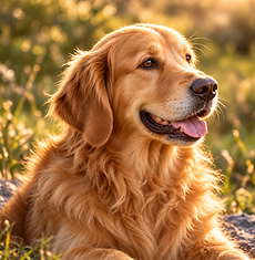 Golden Retriever in Golden Hour.png