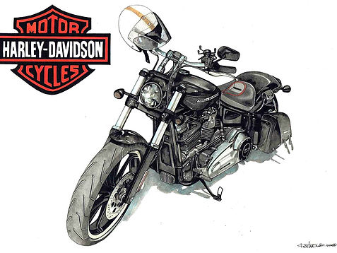 motorcycle art drawing