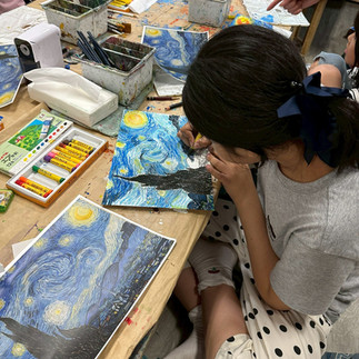 パコ絵画教室制作中