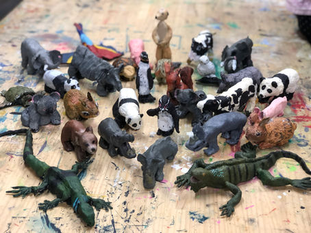 こどもクラス.動物フィギア粘土制作