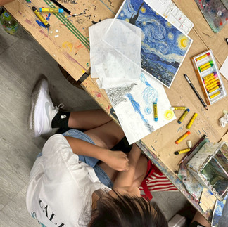 パコ絵画教室制作中