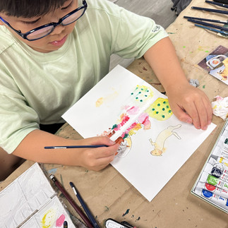 パコ絵画教室制作中