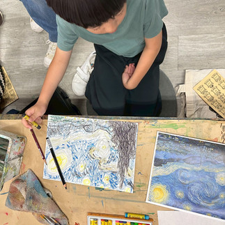 パコ絵画教室制作中