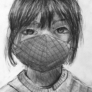 小学生【マスクの自画像】木曜日クラス