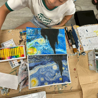 パコ絵画教室制作中