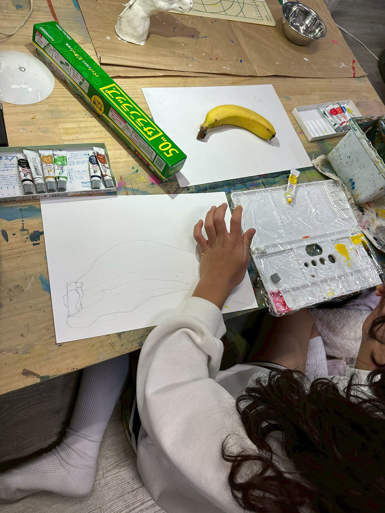 パコ絵画教室の制作風景
