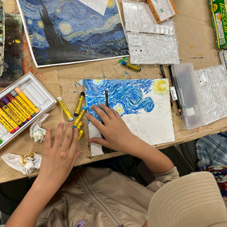 パコ絵画教室制作中