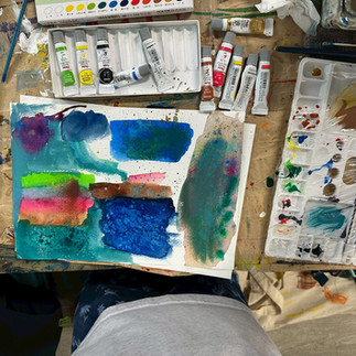 パコ絵画教室制作風景