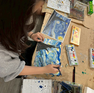 パコ絵画教室制作中